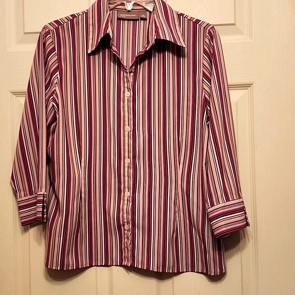 Croft & Barrow pink/multicolor 3/4 sleeve top.